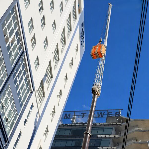 Lifting an AC Unit to a Building 62 Meters High